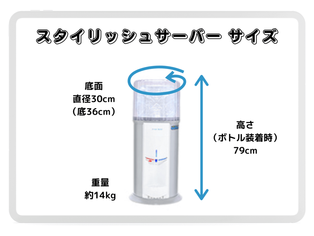 スタイリッシュサーバー・ショートタイプのサイズ